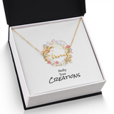 Personalized name necklaces!  These trendy necklaces look great with any outfit and are the perfect gift idea for friends and loved ones.