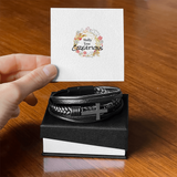 This finely crafted leather bracelet is the perfect way to show your faith and remind the wearer to always keep the faith!!  A beautiful gift for that special man in your life!!