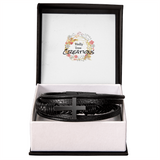 This finely crafted leather bracelet is the perfect way to show your faith and remind the wearer to always keep the faith!!  A beautiful gift for that special man in your life!!