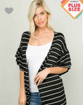 Uffled sleeve striped cardigan