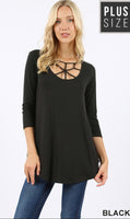 3/4 sleeve cage detail swing top