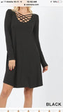 Long Sleeve Triple Lattice Dress w/ pockets