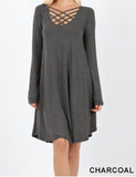 Long Sleeve Triple Lattice Dress w/ pockets