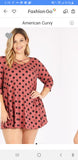 Criss cross front polka dot swing tunic with pockets