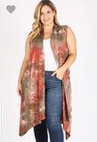 Tie dyed duster vest