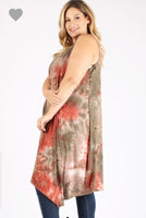 Tie dyed duster vest