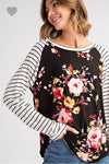 Floral/Striped long sleeve top