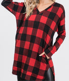 Long sleeved plaid tunic