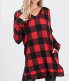 Long sleeved plaid tunic