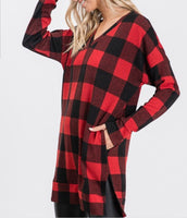 Long sleeved plaid tunic