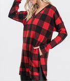 Long sleeved plaid tunic