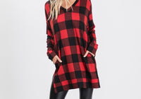 Long sleeved plaid tunic