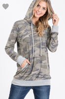 Camouflage hoodie with kangaroo pouch