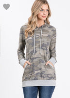 Camouflage hoodie with kangaroo pouch